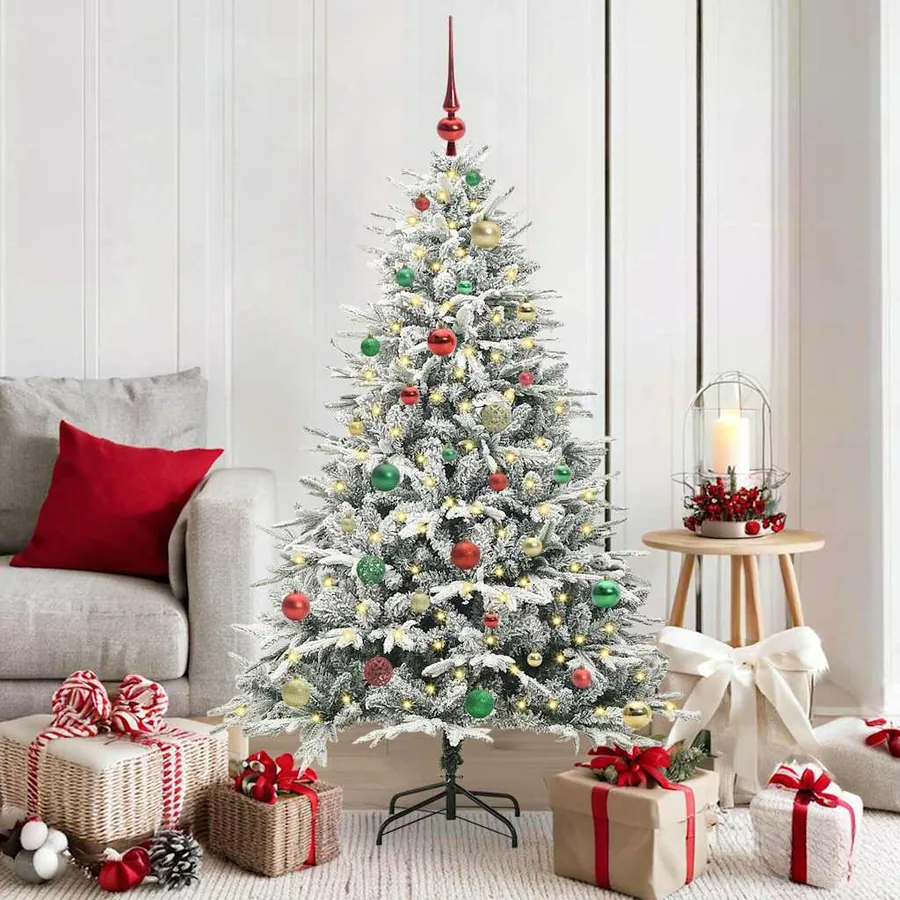Arbre de Noël artificiel pré-éclairé avec ensemble de boules