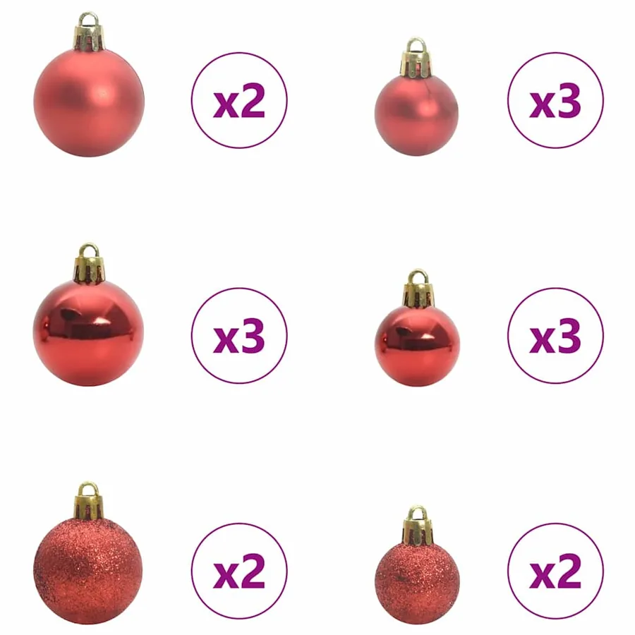 Arbre de Noël artificiel pré-éclairé avec ensemble de boules - 4