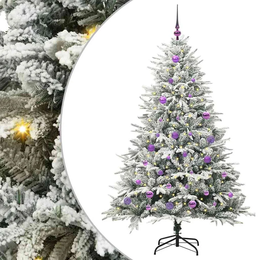 Arbre de Noël artificiel pré-éclairé avec ensemble de boules - 2