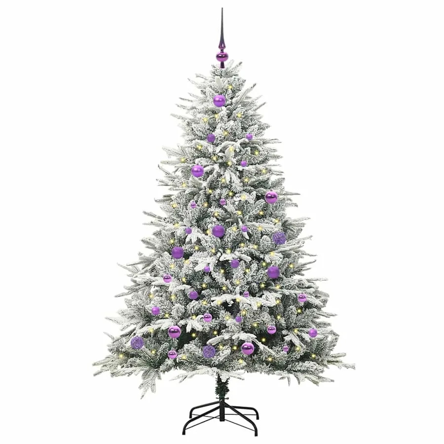 Arbre de Noël artificiel pré-éclairé avec ensemble de boules - 3