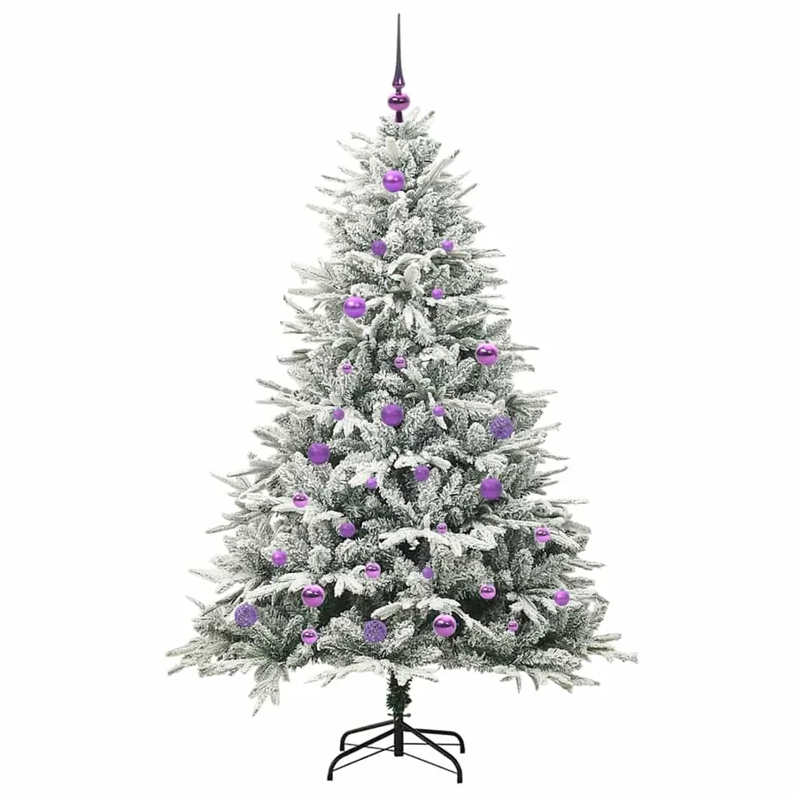 Arbre de Noël artificiel pré-éclairé avec ensemble de boules - 4