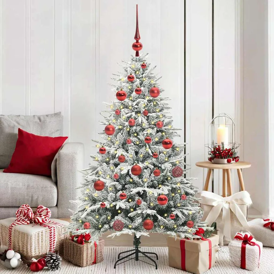 Arbre de Noël artificiel pré-éclairé avec ensemble de boules