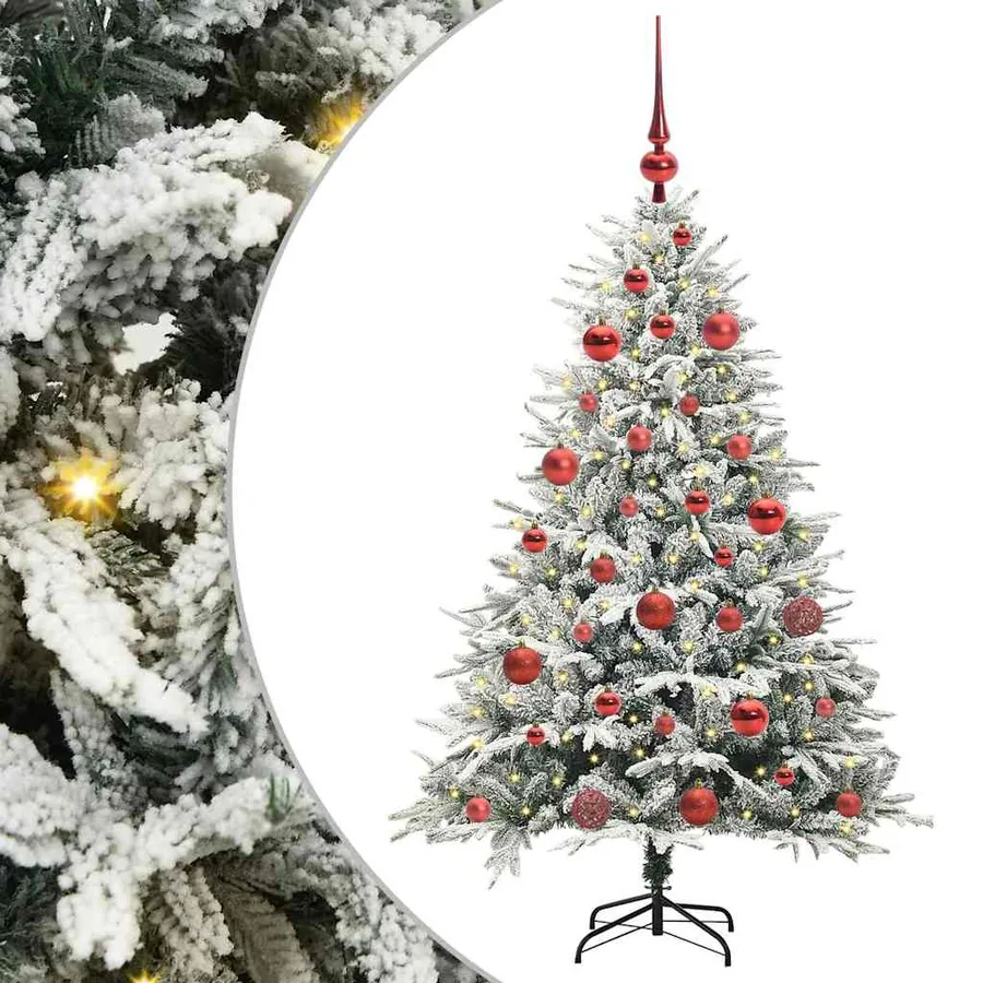Arbre de Noël artificiel pré-éclairé avec ensemble de boules - 2