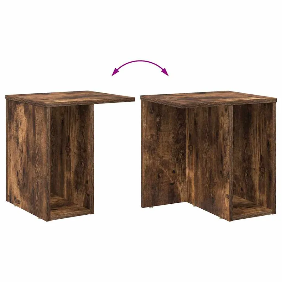 Table d'appoint Chêne fumé 37 x 32 x 40 cm Bois d'ingénierie - 8