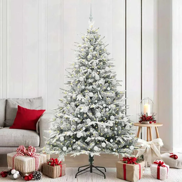 Arbre de Noël artificiel pré-éclairé avec ensemble de boules