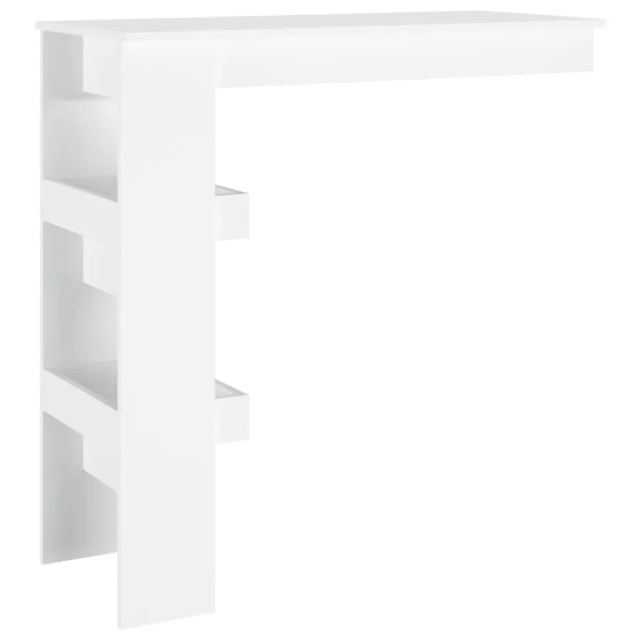 Table de bar murale Blanc 102x45x103,5 cm Bois d'ingénierie - 5
