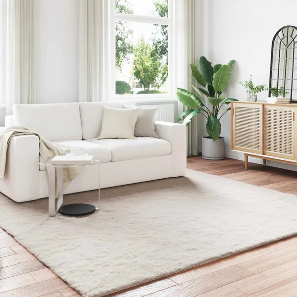 Tapis antidérapant en fausse de lapin OLITE Beige 200 x 200 cm