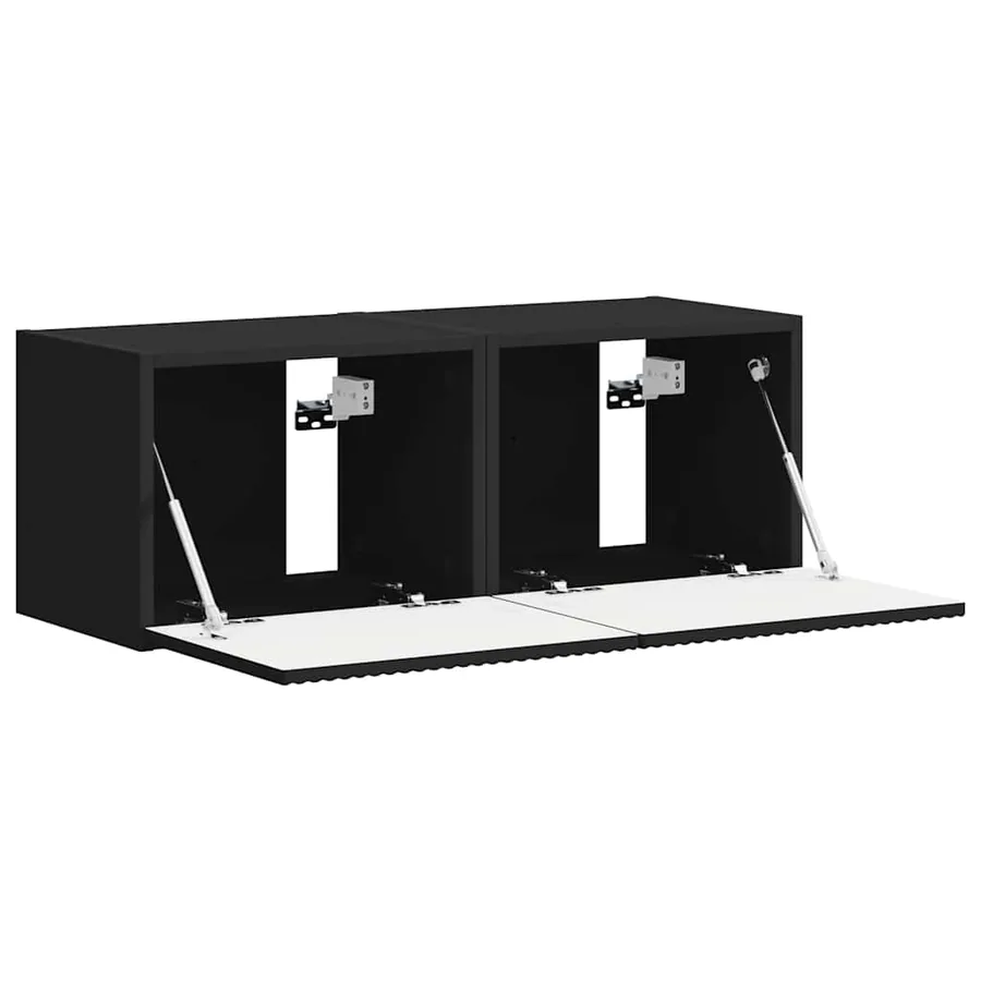 Meuble TV mural 2 pcs Noir 39 x 31 x 29,5 cm Bois d'ingénierie - 6