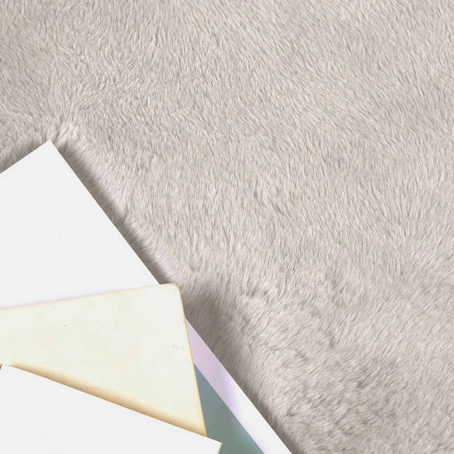 Tapis antidérapant en fausse de lapin OLITE Beige Ø 160 cm - 3