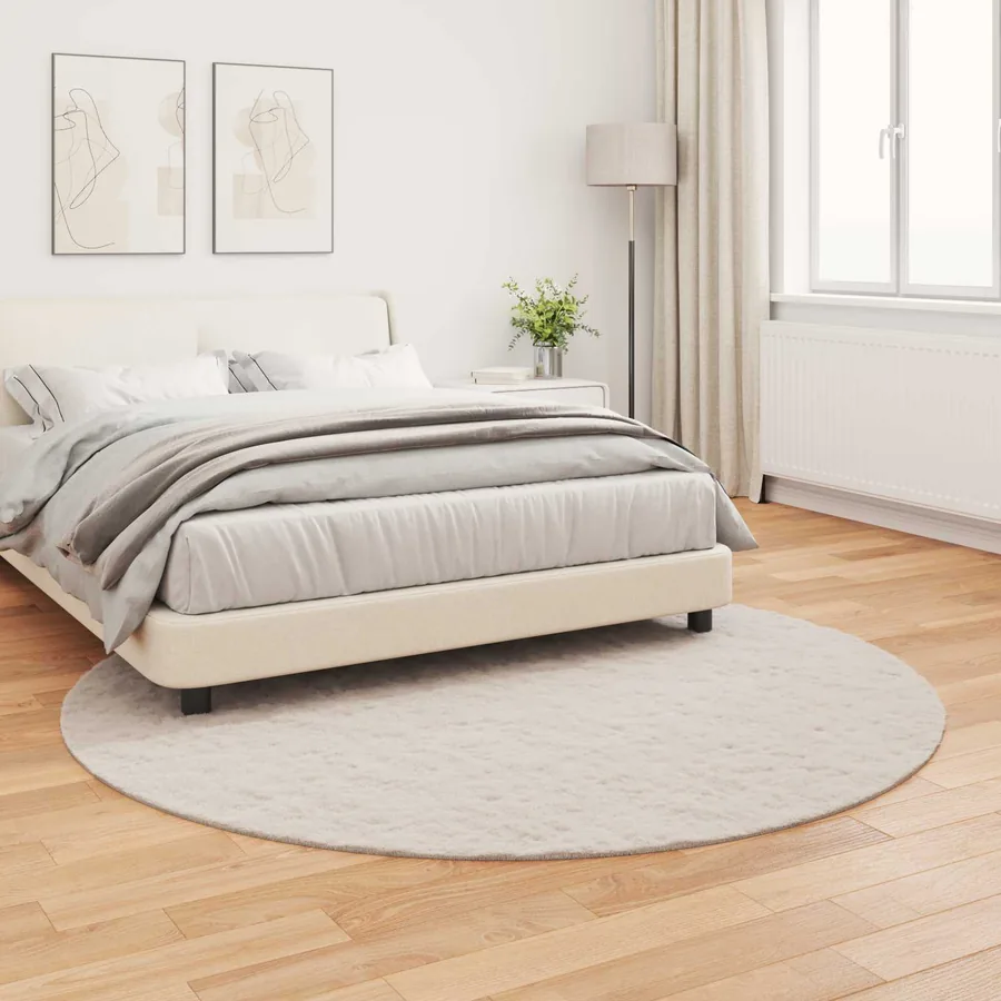 Tapis antidérapant en fausse de lapin OLITE Beige Ø 160 cm - 4