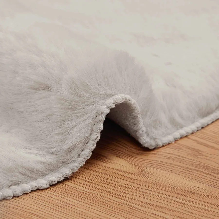 Tapis antidérapant en fausse de lapin OLITE Beige Ø 160 cm - 5