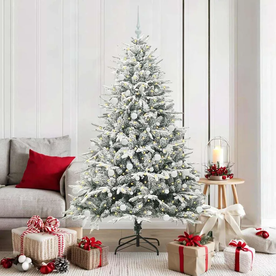 Arbre de Noël artificiel pré-éclairé avec ensemble de boules