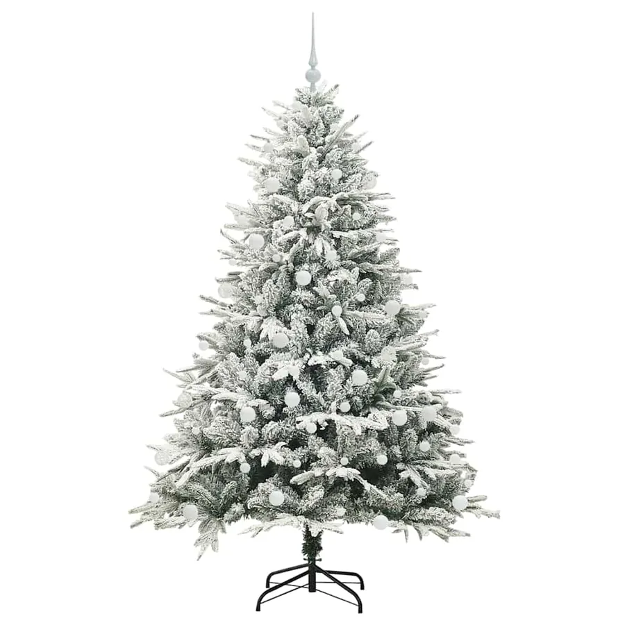 Arbre de Noël artificiel pré-éclairé avec ensemble de boules - 4