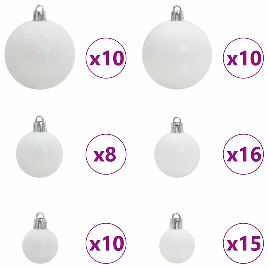 Arbre de Noël artificiel pré-éclairé avec ensemble de boules - 7