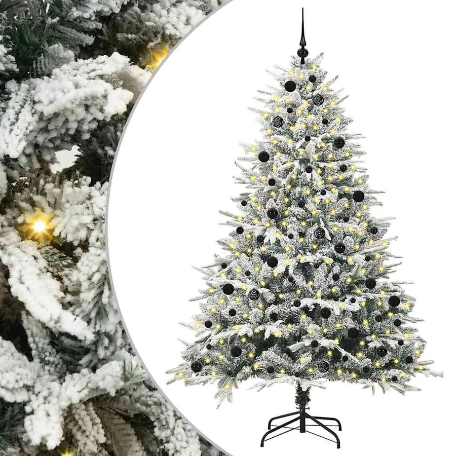 Arbre de Noël artificiel pré-éclairé avec ensemble de boules - 2