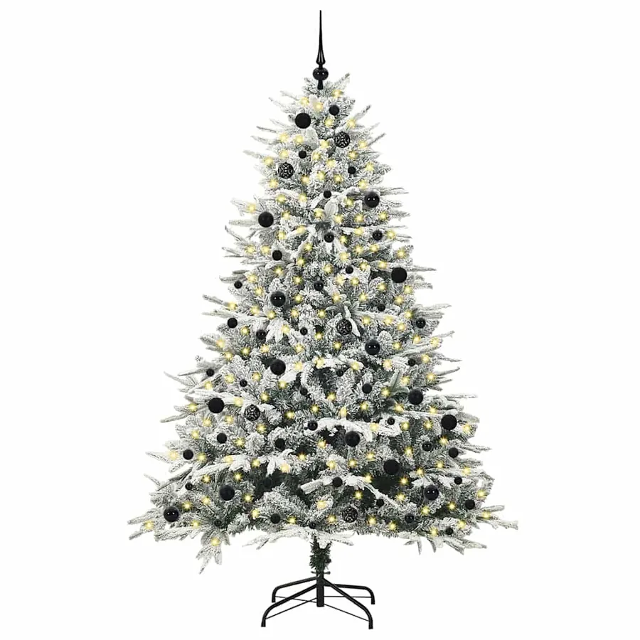 Arbre de Noël artificiel pré-éclairé avec ensemble de boules - 3