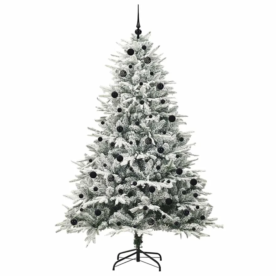 Arbre de Noël artificiel pré-éclairé avec ensemble de boules - 4