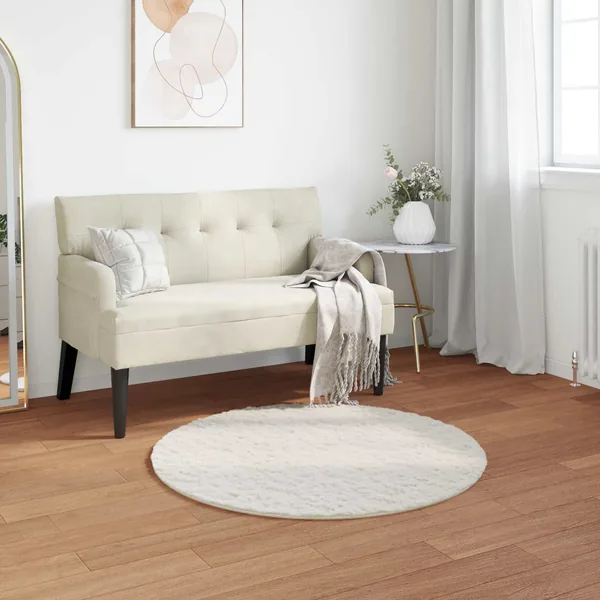 Tapis antidérapant en fausse de lapin OLITE Crème Ø 120 cm