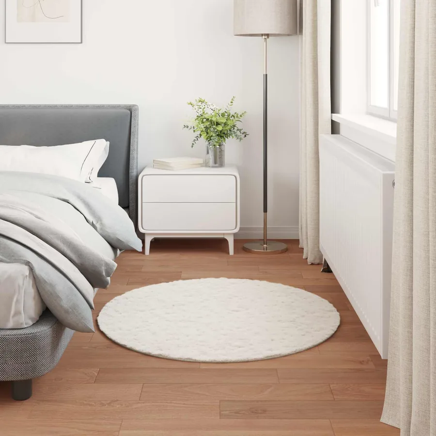 Tapis antidérapant en fausse de lapin OLITE Crème Ø 120 cm - 4