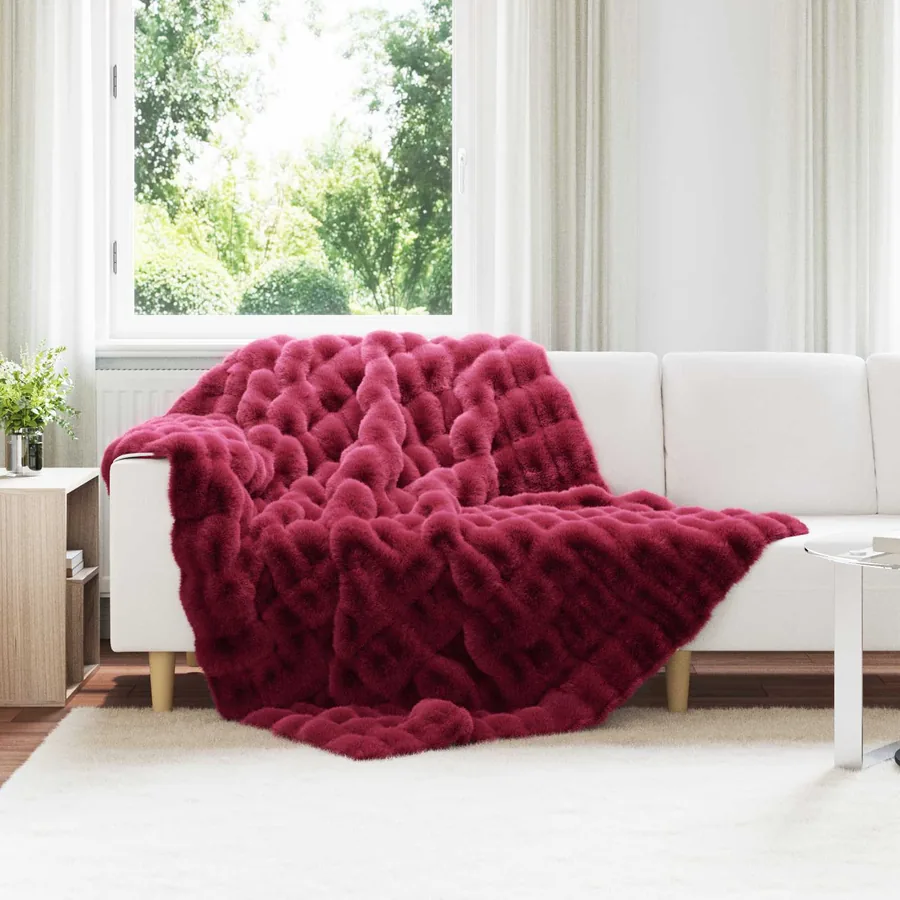 Couverture antidérapante en fausse de lapin Olite 4 pcs