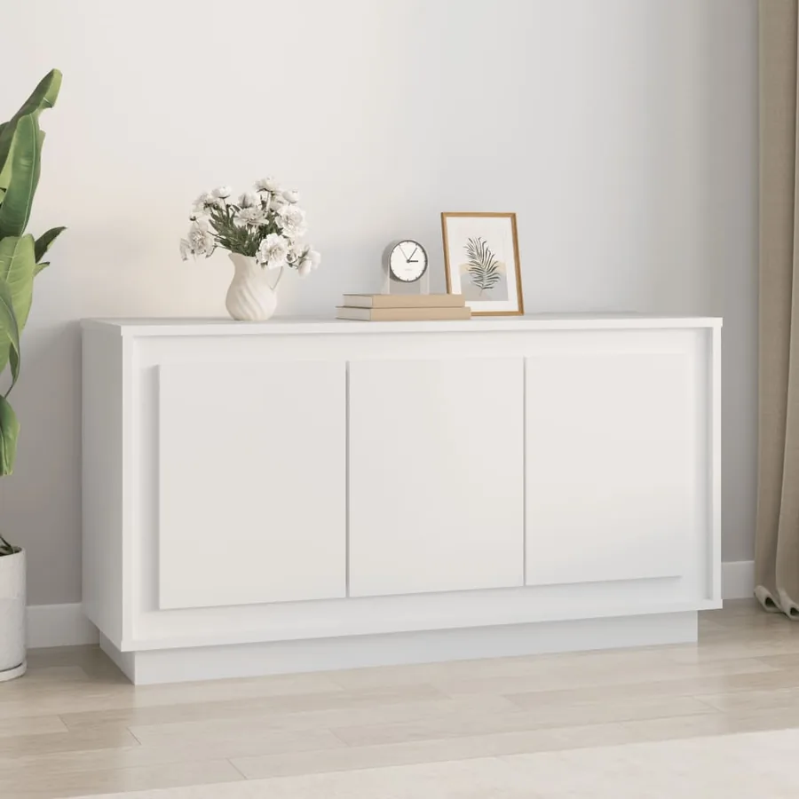 Buffet blanc 102x35x55 cm bois d'ingénierie