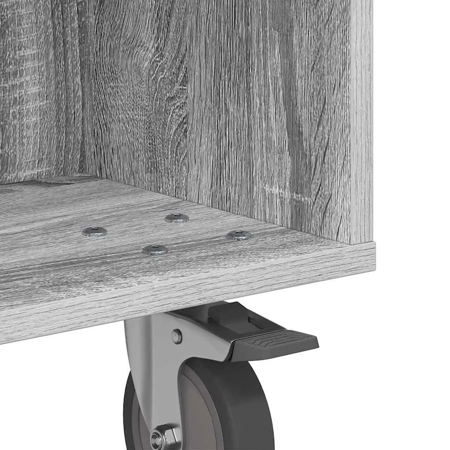 Table d'appoint avec roues Gris Sonoma 50,5 x 50 x 30 cm - 9