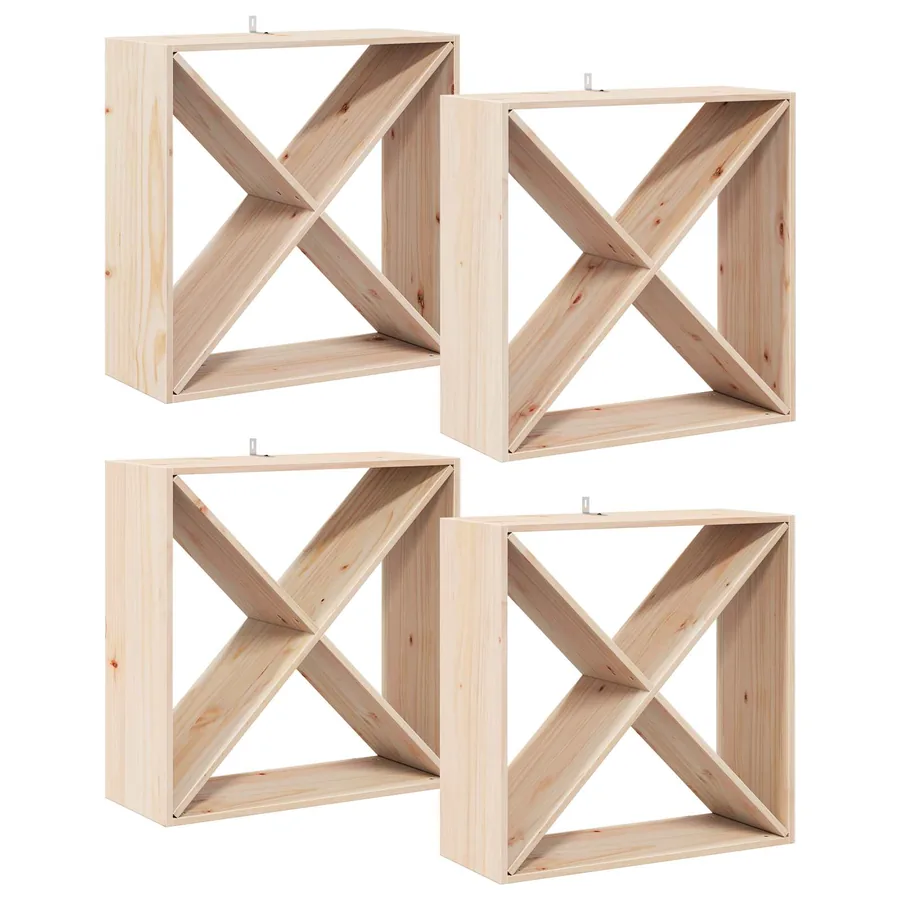 Étagère à vin 4 pcs Naturel 62 x 25 x 62 cm Pin massif - 2