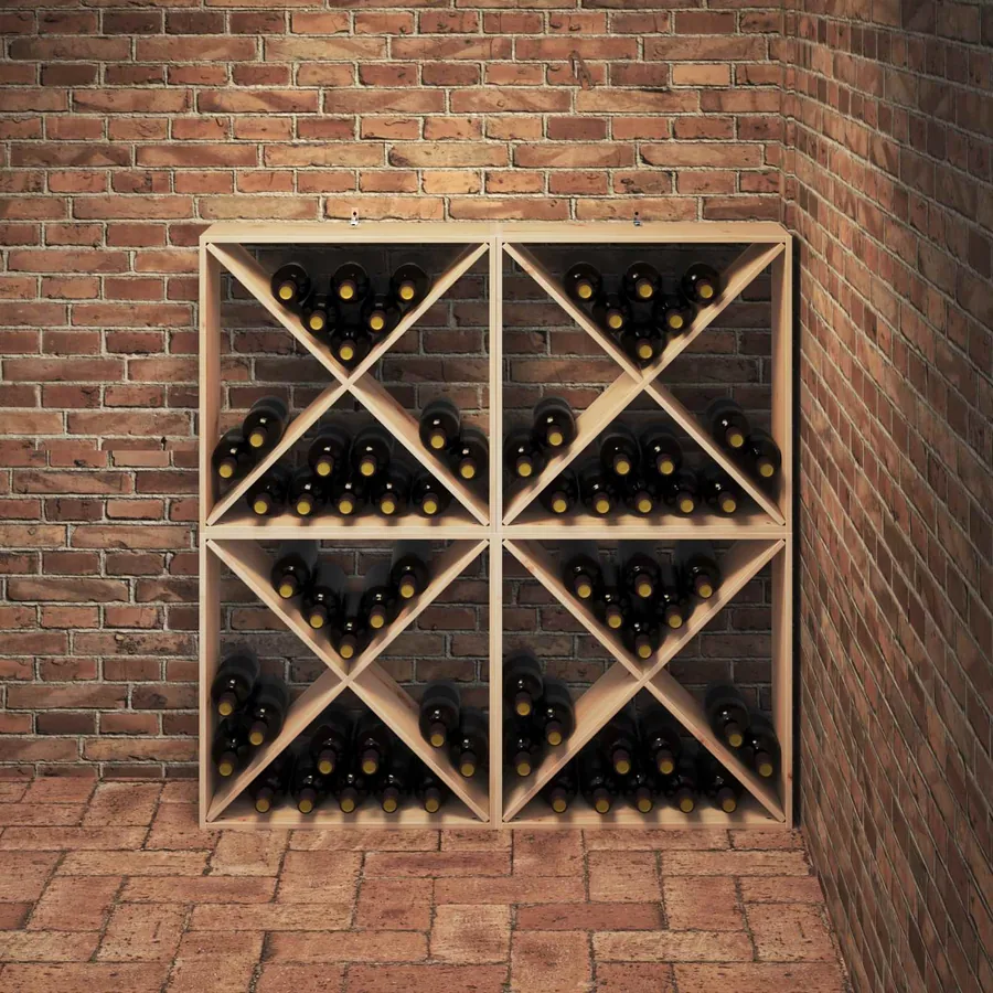 Étagère à vin 4 pcs Naturel 62 x 25 x 62 cm Pin massif - 4
