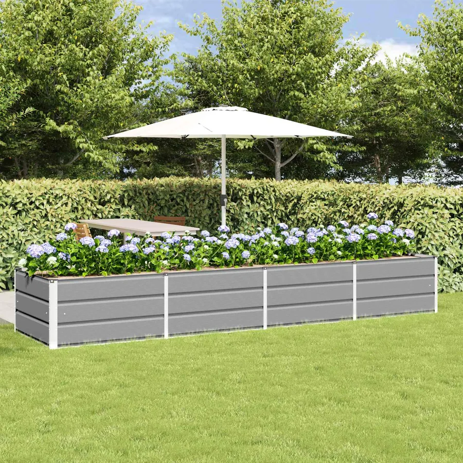 Jardinière Gris clair 320 x 80 x 45 cm Acier