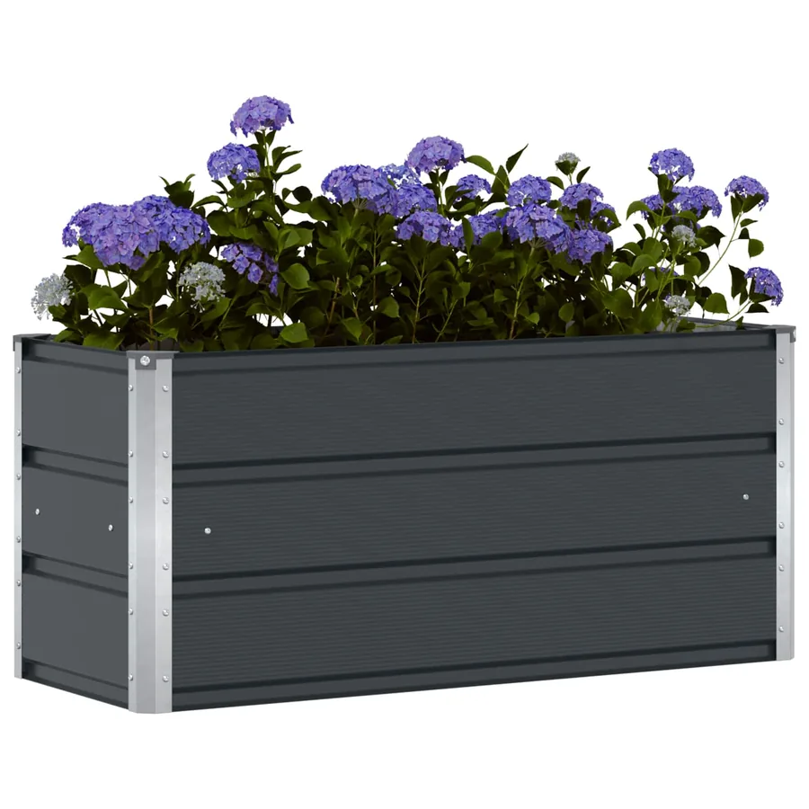 Jardinière Anthracite 100 x 40 x 45 cm Acier - 3