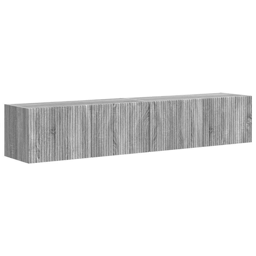 Meuble TV mural 2 pcs Gris Sonoma 78,5 x 31 x 29,5 cm - 2