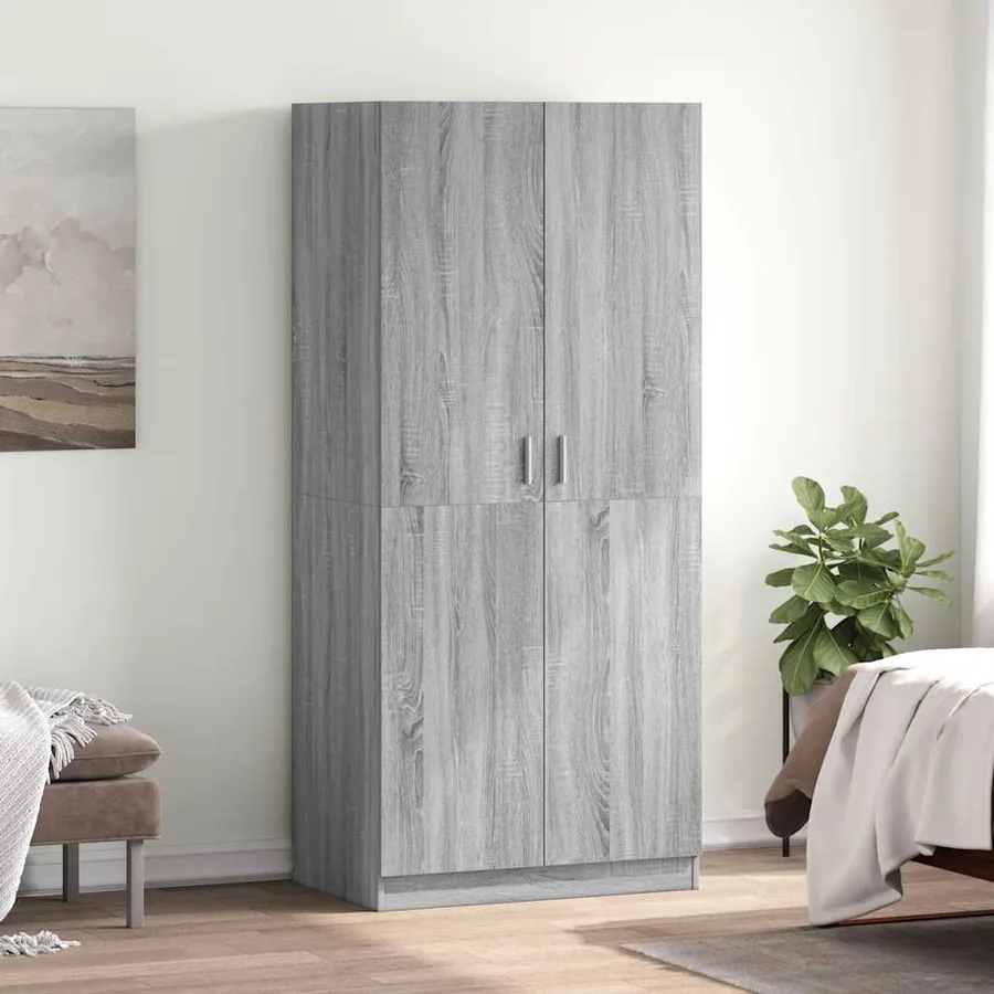 Garde-robe Sonoma gris 80x52x180 cm Bois d'ingénierie