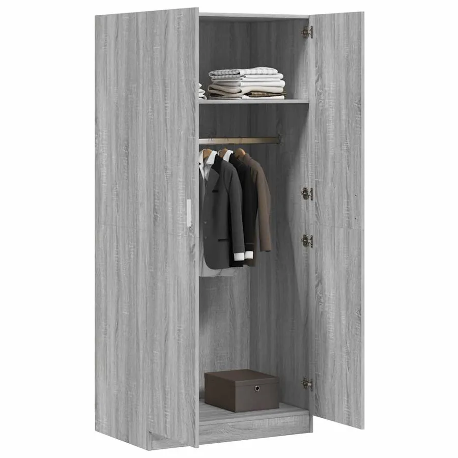 Garde-robe Sonoma gris 80x52x180 cm Bois d'ingénierie - 4