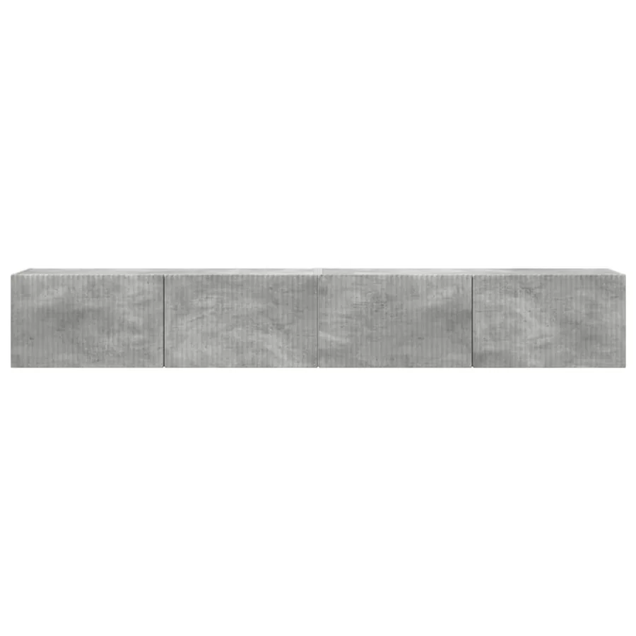 Meuble TV mural 2 pcs Béton 98 x 31 x 29,5 cm Bois d'ingénierie - 7