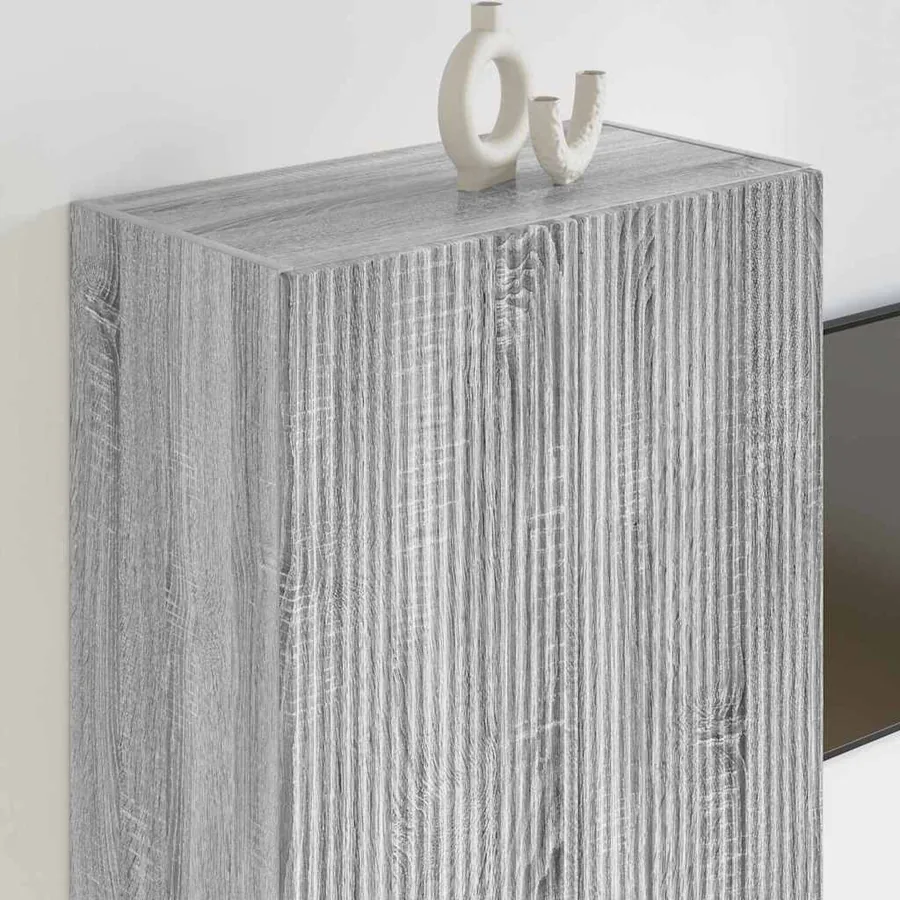 Meuble TV mural Gris Sonoma 59,5 x 31 x 80 cm Bois d'ingénierie - 4