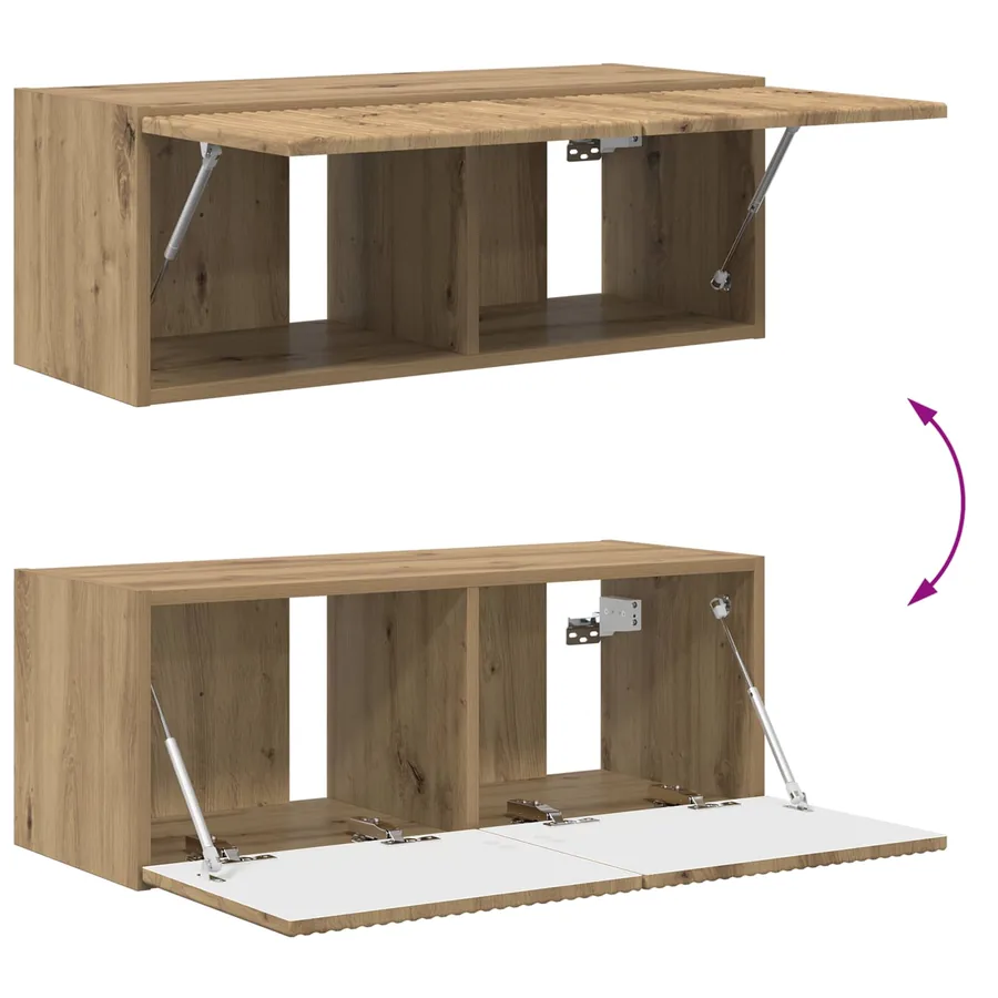 Ensemble de meuble TV mural 4 pcs Chêne artisanal - 8