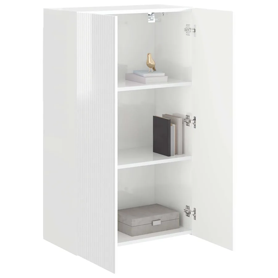 Meuble TV mural Montage mural Blanc brillant 59,5 x 31 x 100 cm - 3