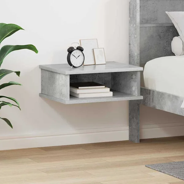 Table de chevet Gris béton 40 x 31 x 15 cm Bois d'ingénierie