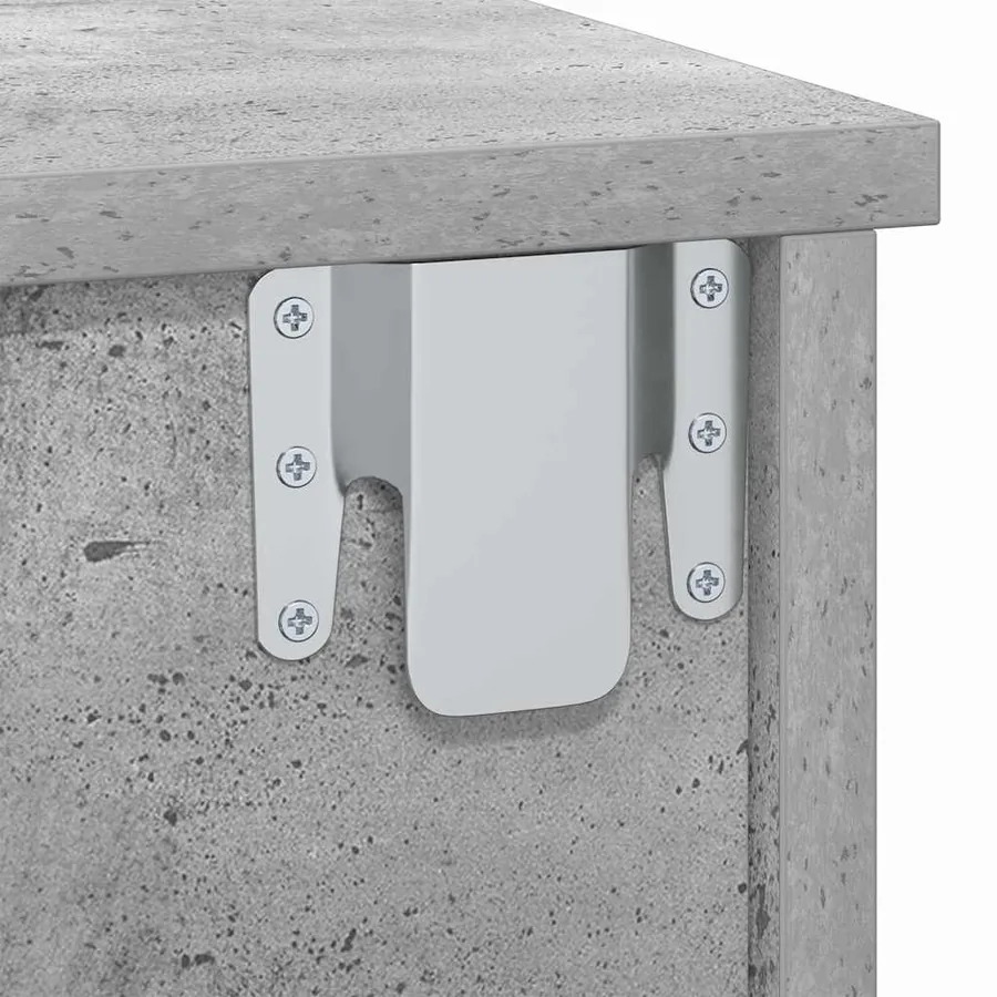Table de chevet Gris béton 40 x 31 x 15 cm Bois d'ingénierie - 9