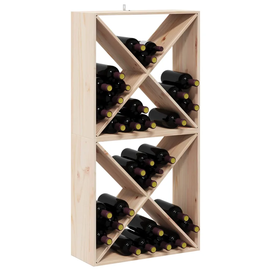 Étagère à vin 2 pcs Naturel 62 x 25 x 62 cm Pin massif - 3