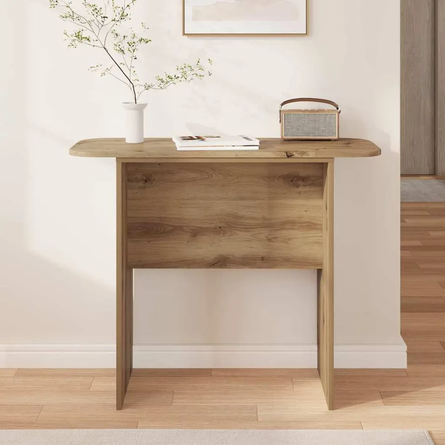Table console Chêne artisanal 93 x 40 x 75 cm Bois d'ingénierie - 4