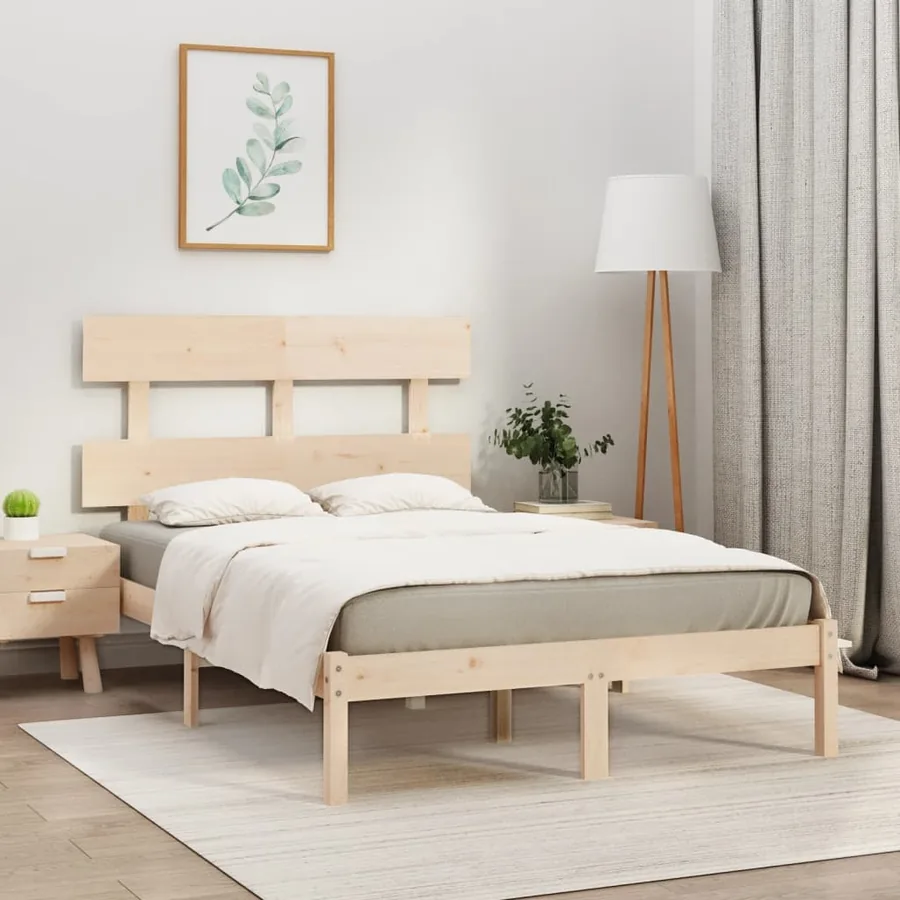 Cadre de lit sans matelas 140x200 cm bois massif