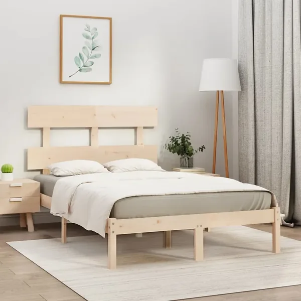 Cadre de lit sans matelas 140x200 cm bois massif