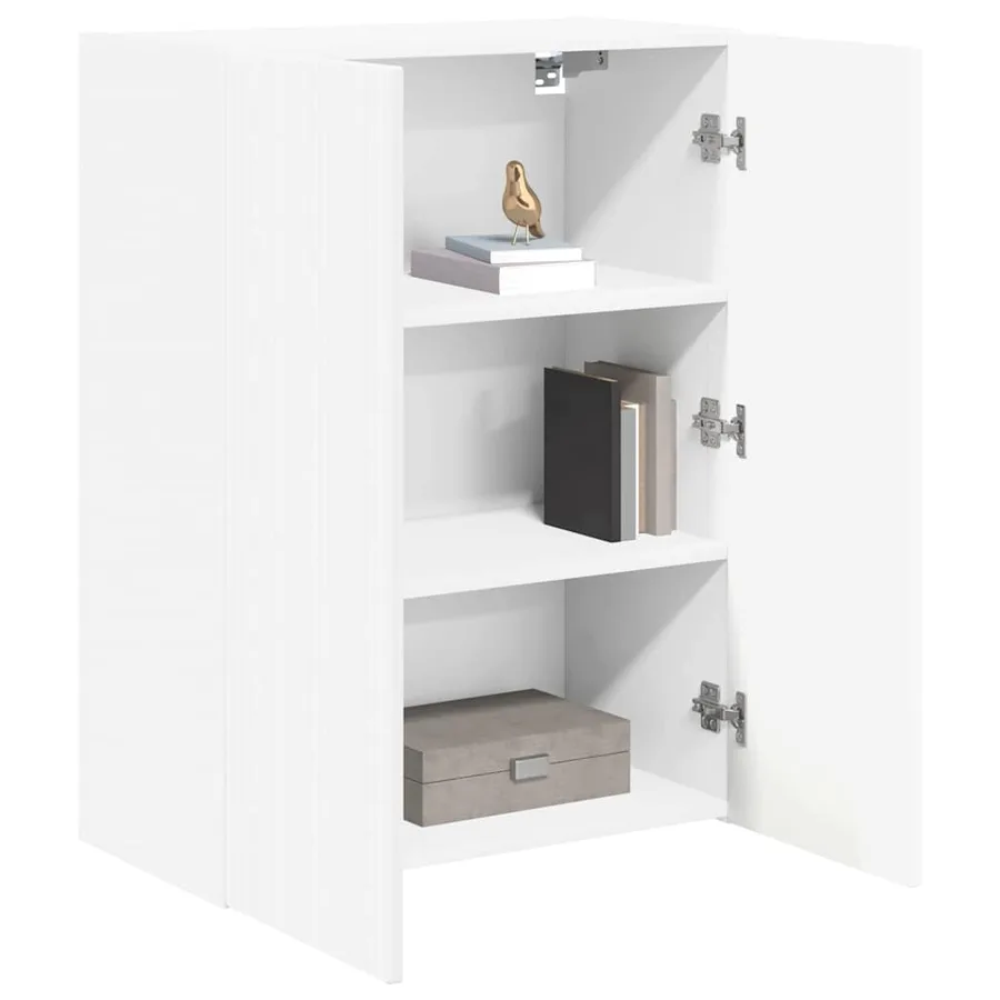 Meuble TV mural Blanc 59,5 x 31 x 80 cm Bois d'ingénierie - 3