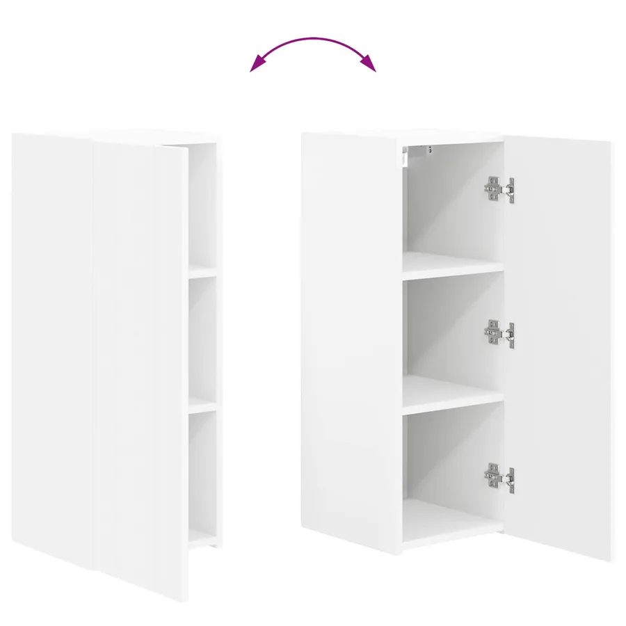 Ensemble meuble TV Montage mural 2 pcs Blanc Bois d'ingénierie - 11