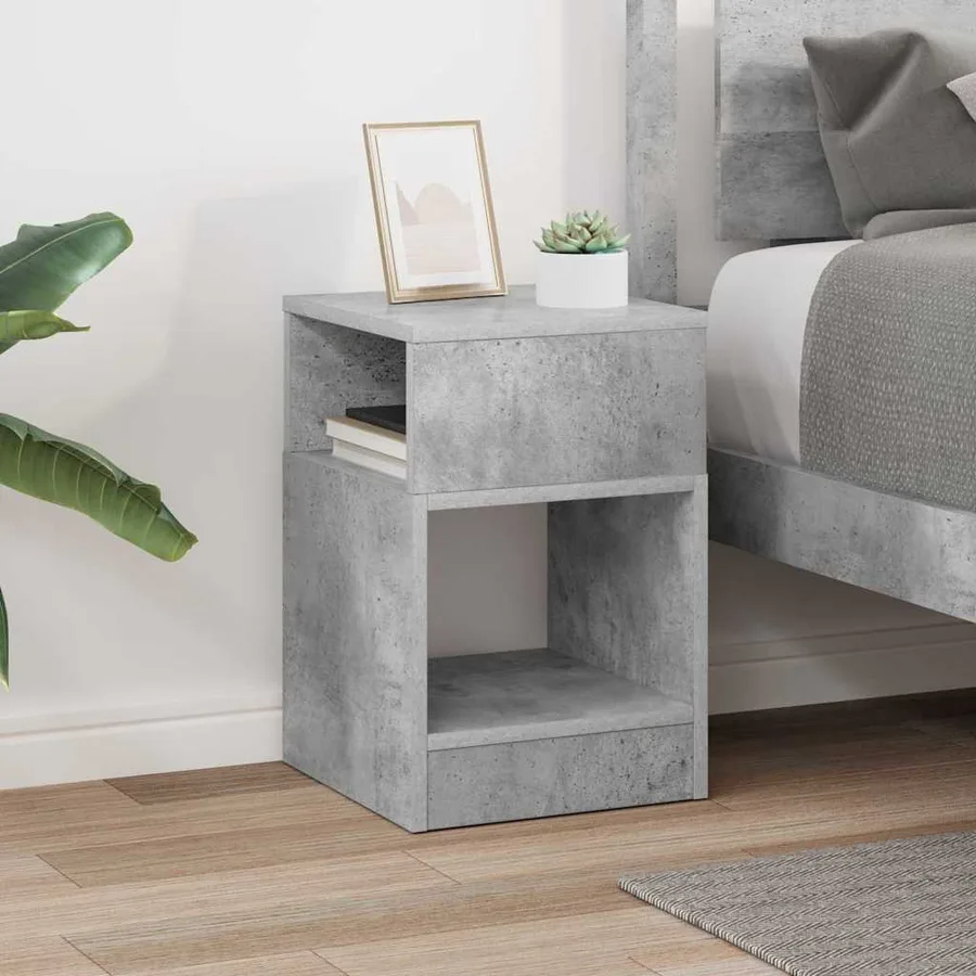 Table d'appoint Gris béton 30,5 x 30 x 45 cm Bois d'ingénierie - 4