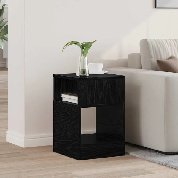 Table d'appoint Chêne noir 30,5 x 30 x 45 cm Bois d'ingénierie