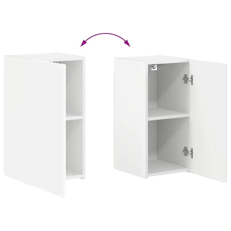 Ensemble meuble TV Montage mural 4 pcs Blanc Bois d'ingénierie - 13