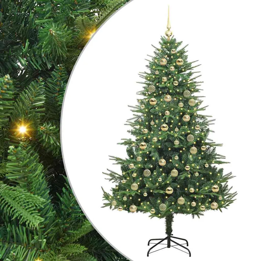 Arbre de Noël artificiel pré-éclairé avec ensemble de boules - 2