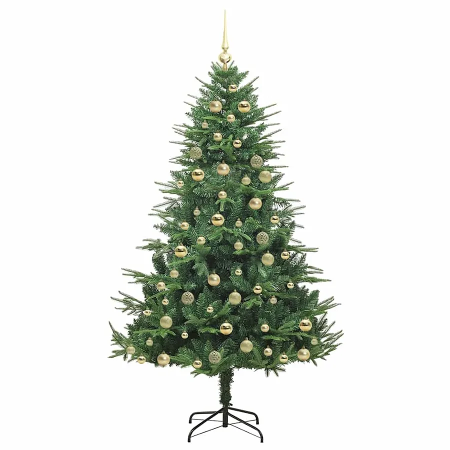 Arbre de Noël artificiel pré-éclairé avec ensemble de boules - 4